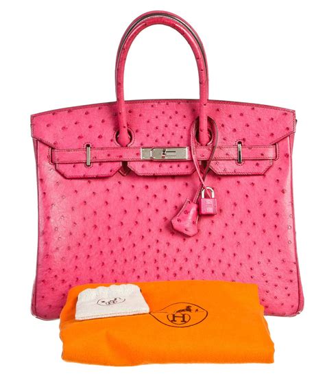 hermes birkin pink ostrich leather